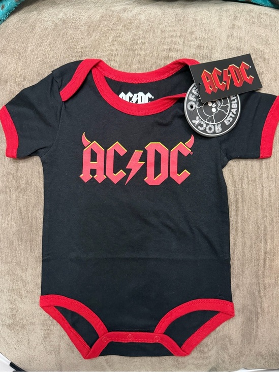 AC/DC Other - NWT AC/DC Black with Red Trim Onsie
